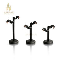 Black pu leather charming unique hanging earring display stand