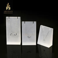 Desktop frosted acrylic pendant necklace display stands